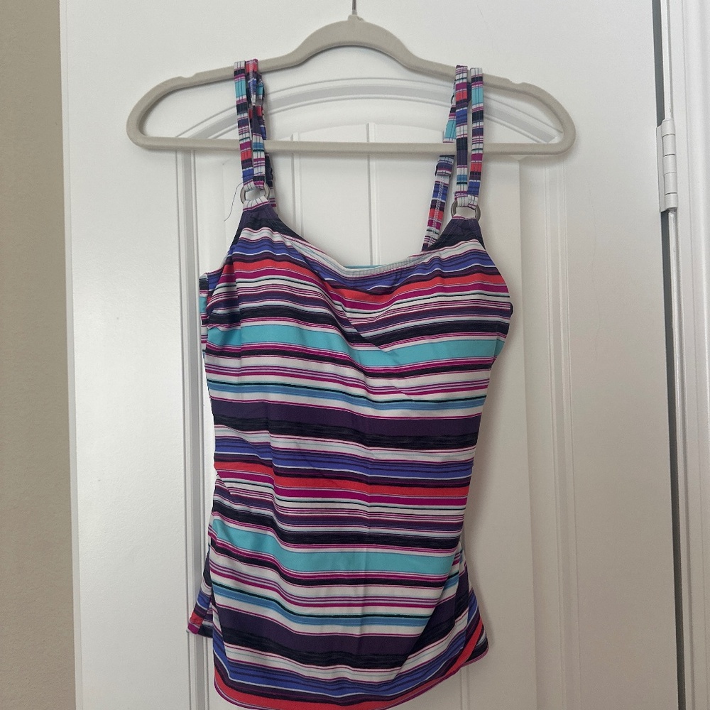 Croft & Barrow Striped Tankini Swim Top - Size 12